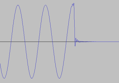 The tail end of the audio tone used by the Seven Generator for audio latency measurements.