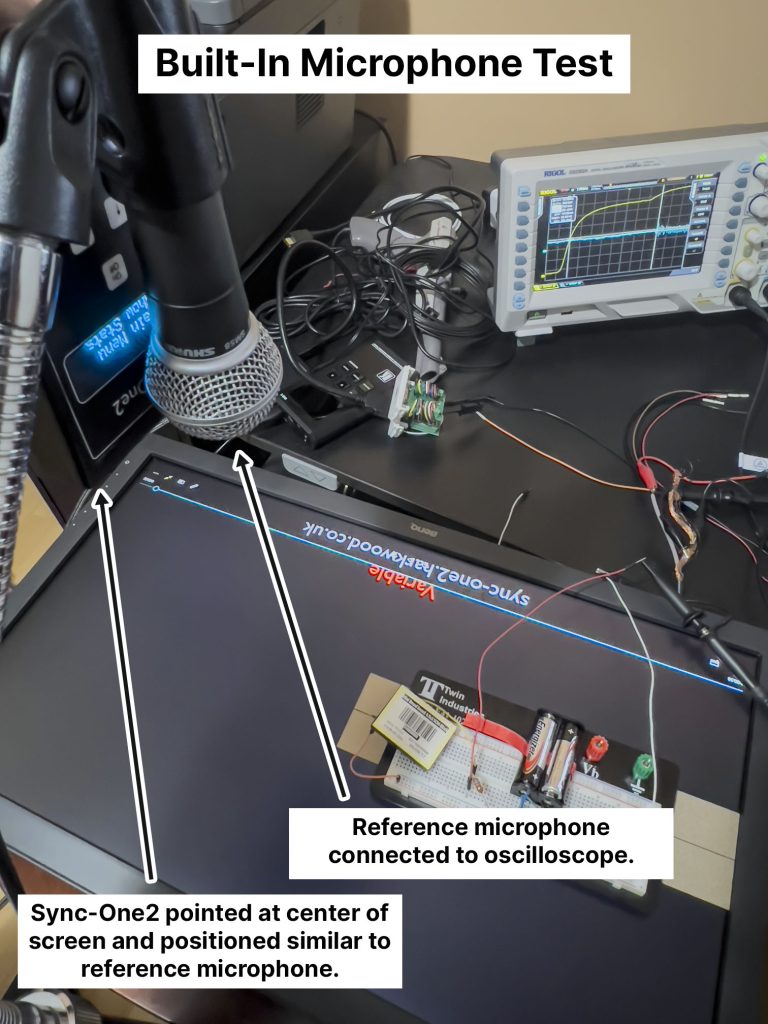 Photo of built-in microphone test setup